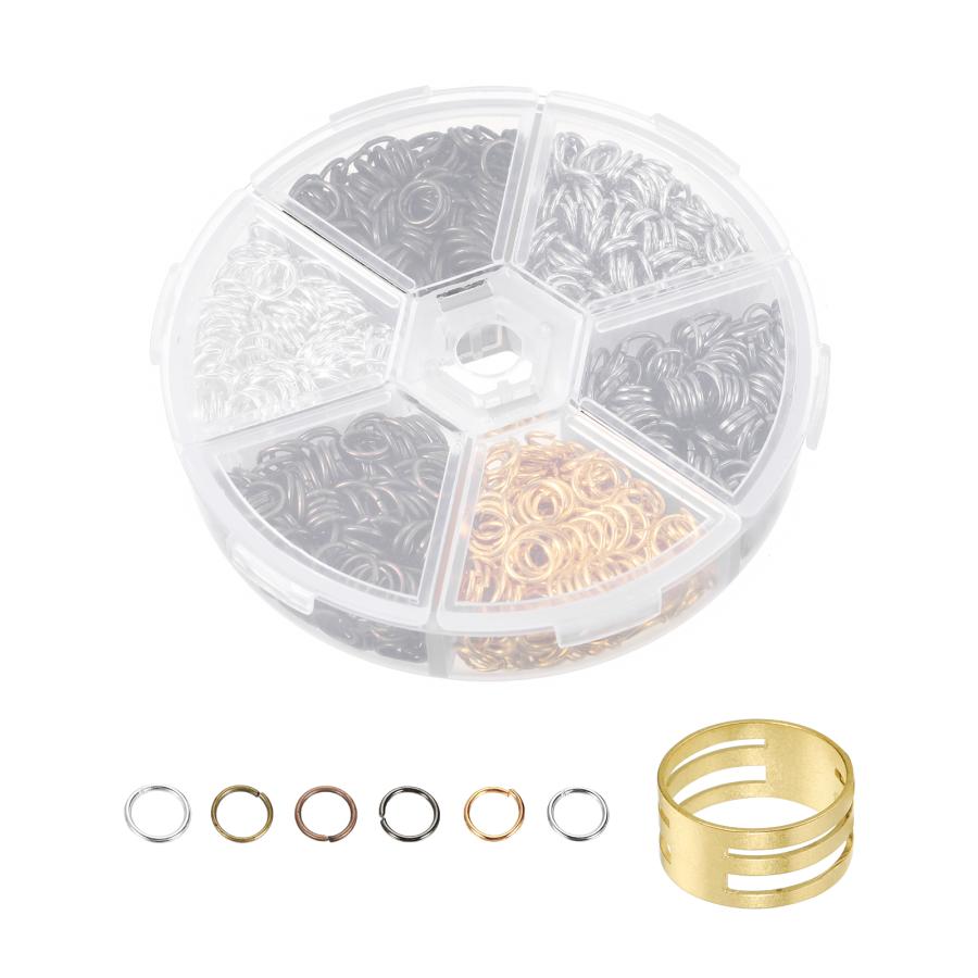 uxcell オープンジャンプリングキット 6mm Oリングコネクタ ジュエリー製作 ジャンプリング付き 開閉ツール 1セット 6カラー 1600個 a22092900ux0003ソウテン