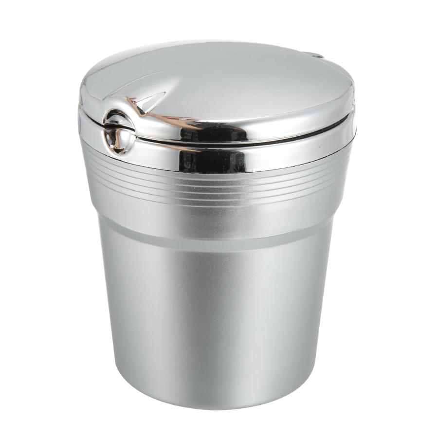 uxcell 車用灰皿 ゴミ箱 タバコ シリンダー 蓋付き LEDライト 防風