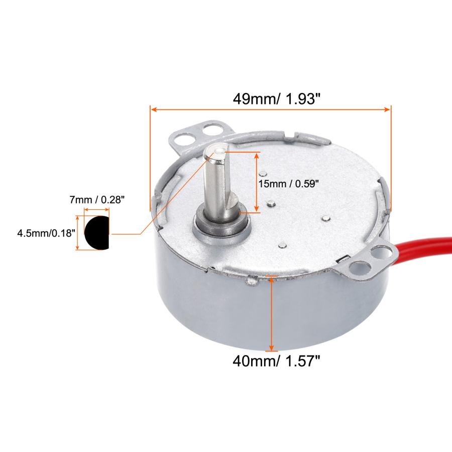 uxcell シンクロナスモーター エレクトリックモーター Dシャフト AC12V
