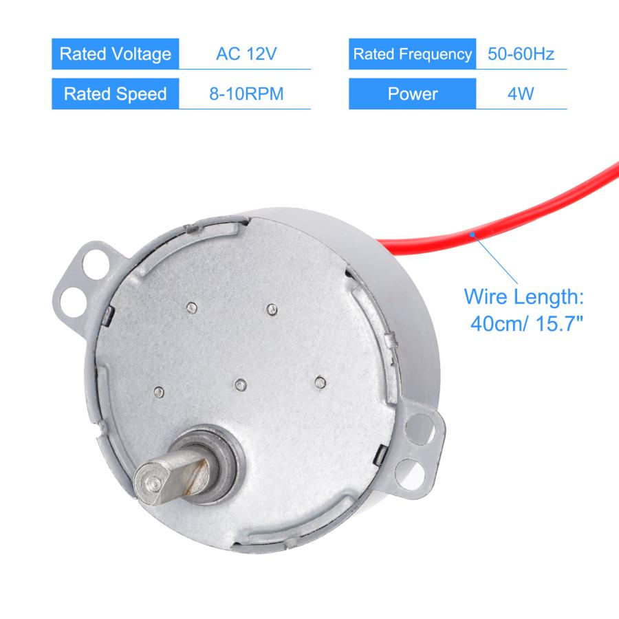 uxcell シンクロナスモーター エレクトリックモーター Dシャフト AC12V