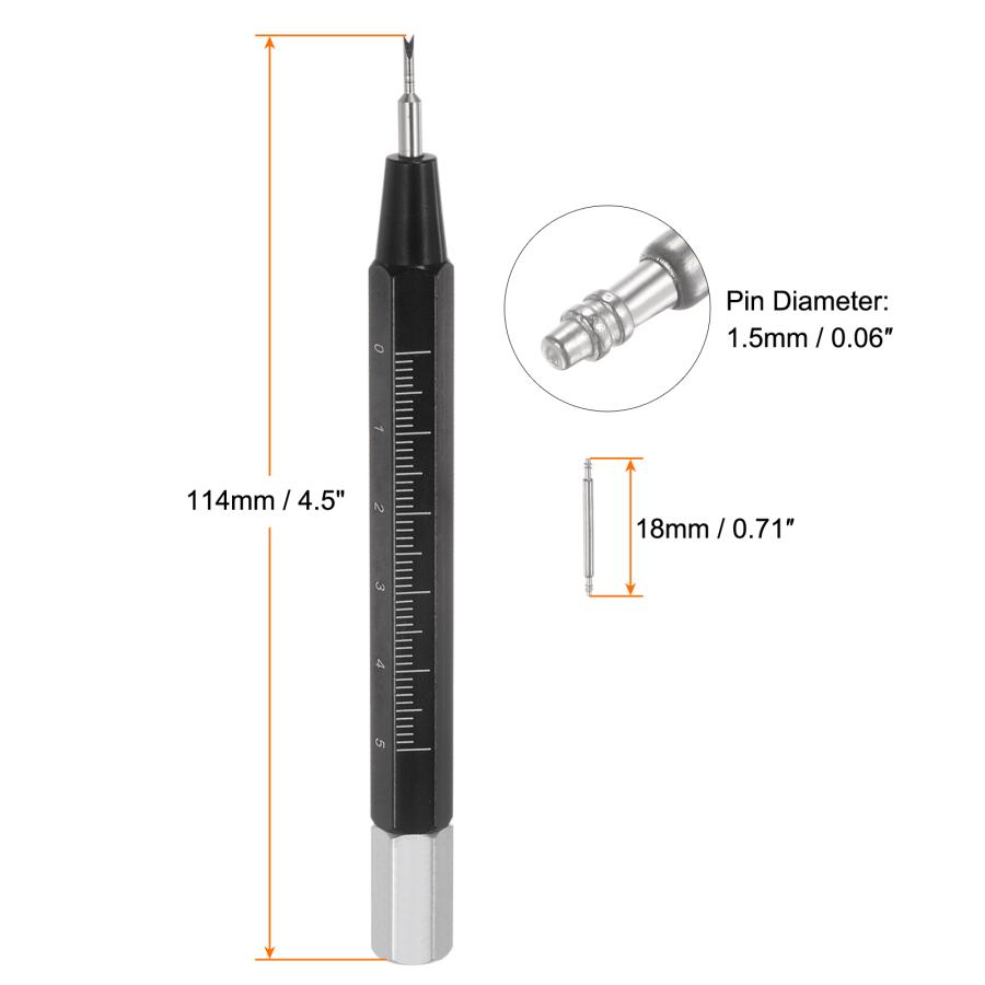 uxcell 腕時計バンドピン スプリングリンクピン ピン除去 ばね棒ツール 114mm時計バンド 交換工具 18mmx1.5mm 20個｜soten｜02