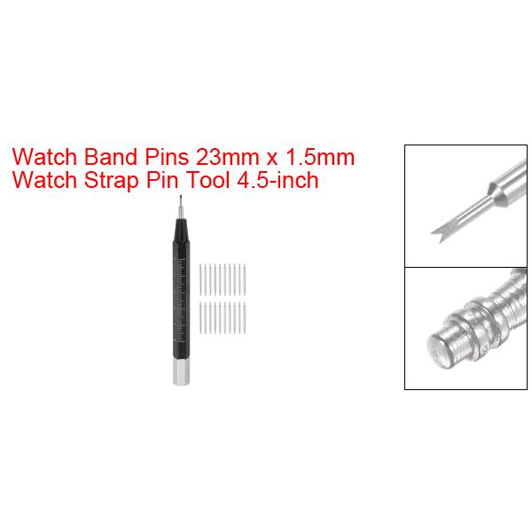uxcell 腕時計バンドピン ピン除去 ばね棒ツール ステンレススチール製時計ストラップ付き 114mm時計 交換工具 23mmx1.5mm 20個｜soten｜02