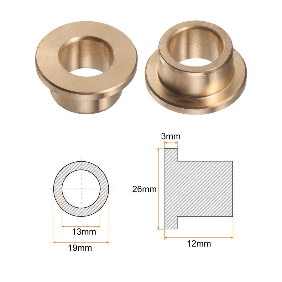 uxcell プレーンベアリング 滑り軸受け フランジスリーブベアリング