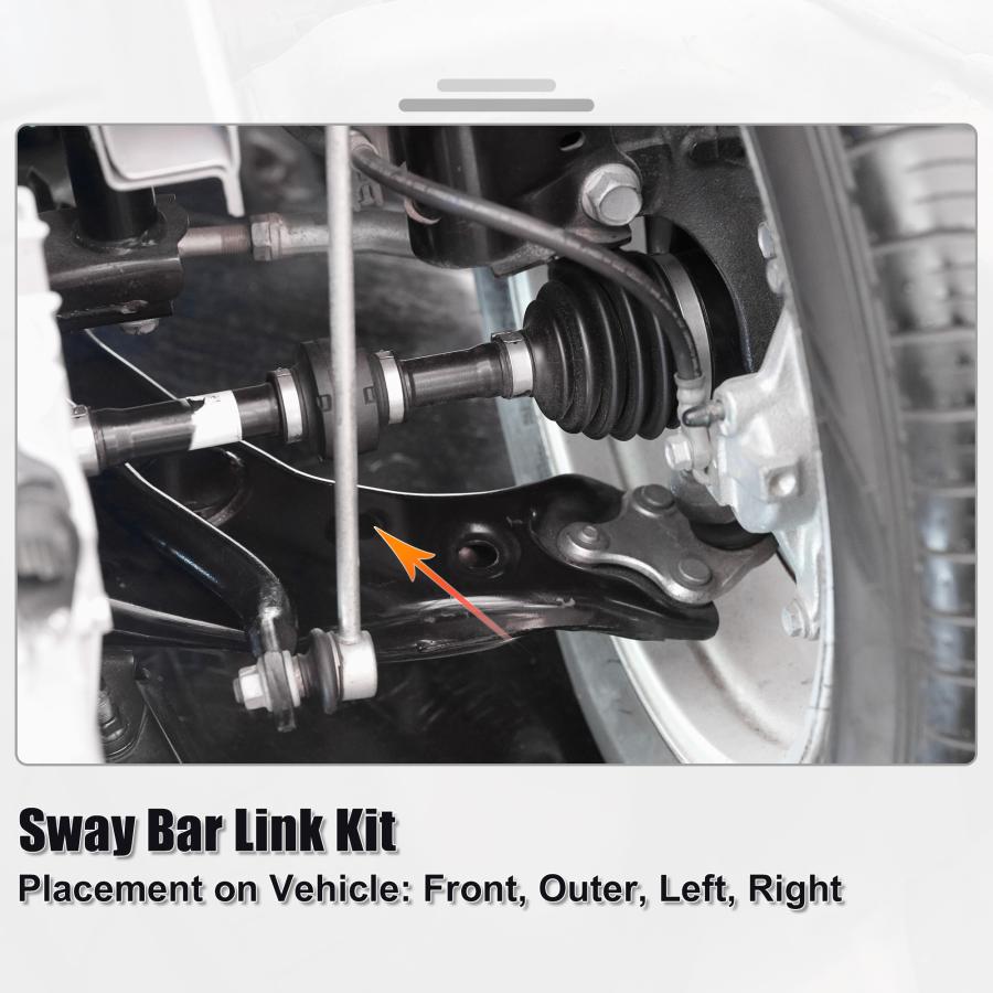 ACROPIX フロントアウター左右フロントスウェイバーリンク フロントアウタータイロッドエンドリンク Mazdaに対応 3に対応 ブラック