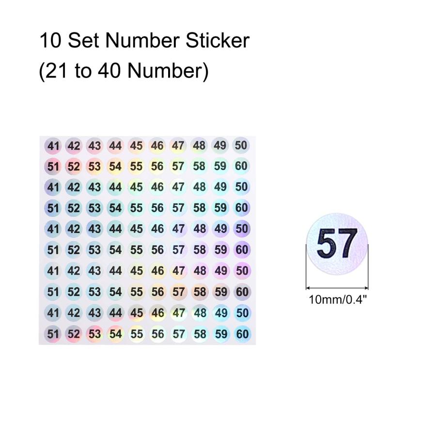 Uxcell 番号ステッカー ラベル 反射ステッカー 番号分類用 丸い ナンバー41-60 10シート入 材料、資材 uxcell 番号ステッカー ラベル 反射ステッカー 番号分類用 丸い ナンバー13 10シート入