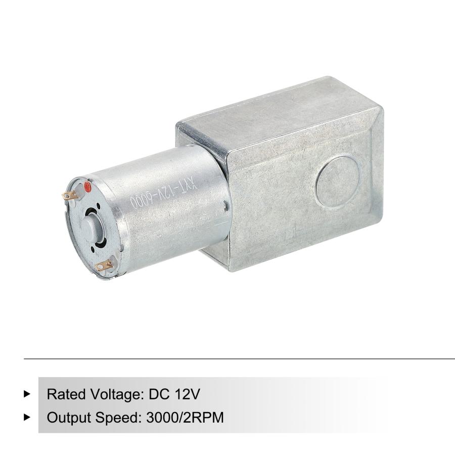 uxcell ターボウォームギヤードモーター DC 12V 2RPM 6mm D形シャフト