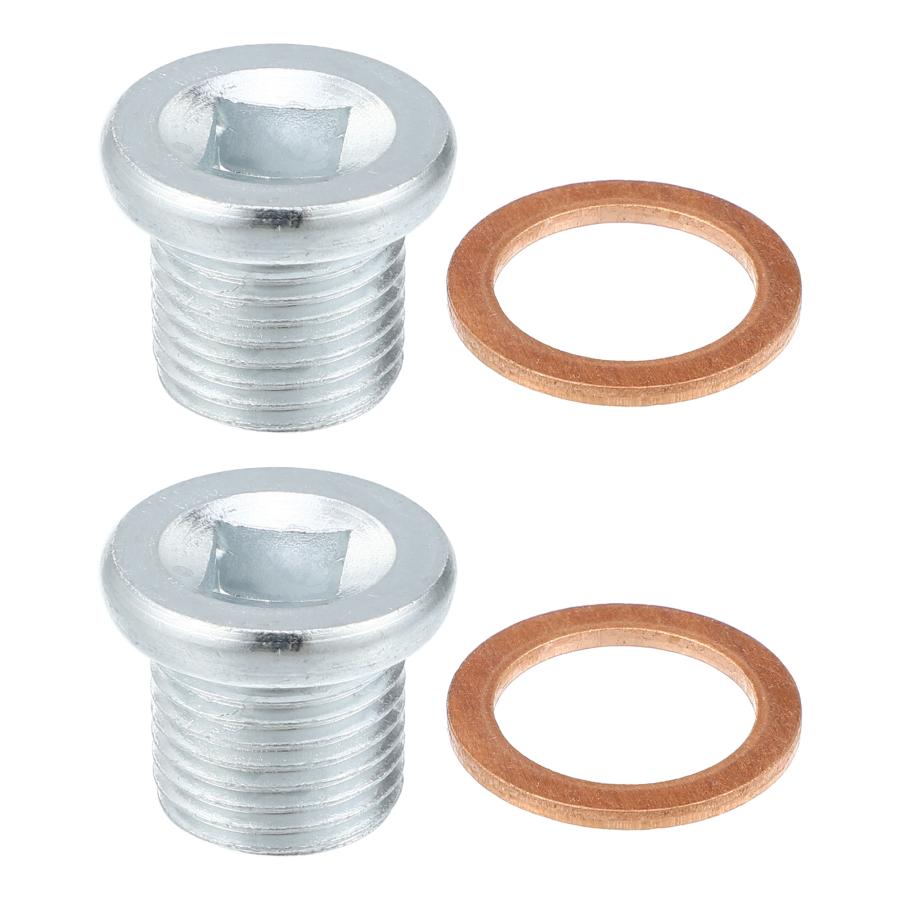 uxcell スチール エンジン オイル ドレン プラグ スクリューm16x1.5 シール リング付き Volvoに対応 シルバートン 2個