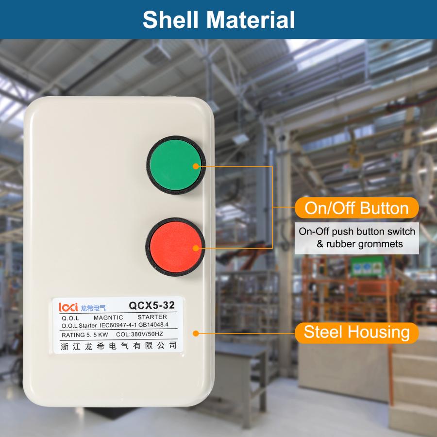 三相モーター スイッチ付き PATIKIL 磁気電動モータースターター 220V/240V 5.5KW 7.5HP 三相 単相