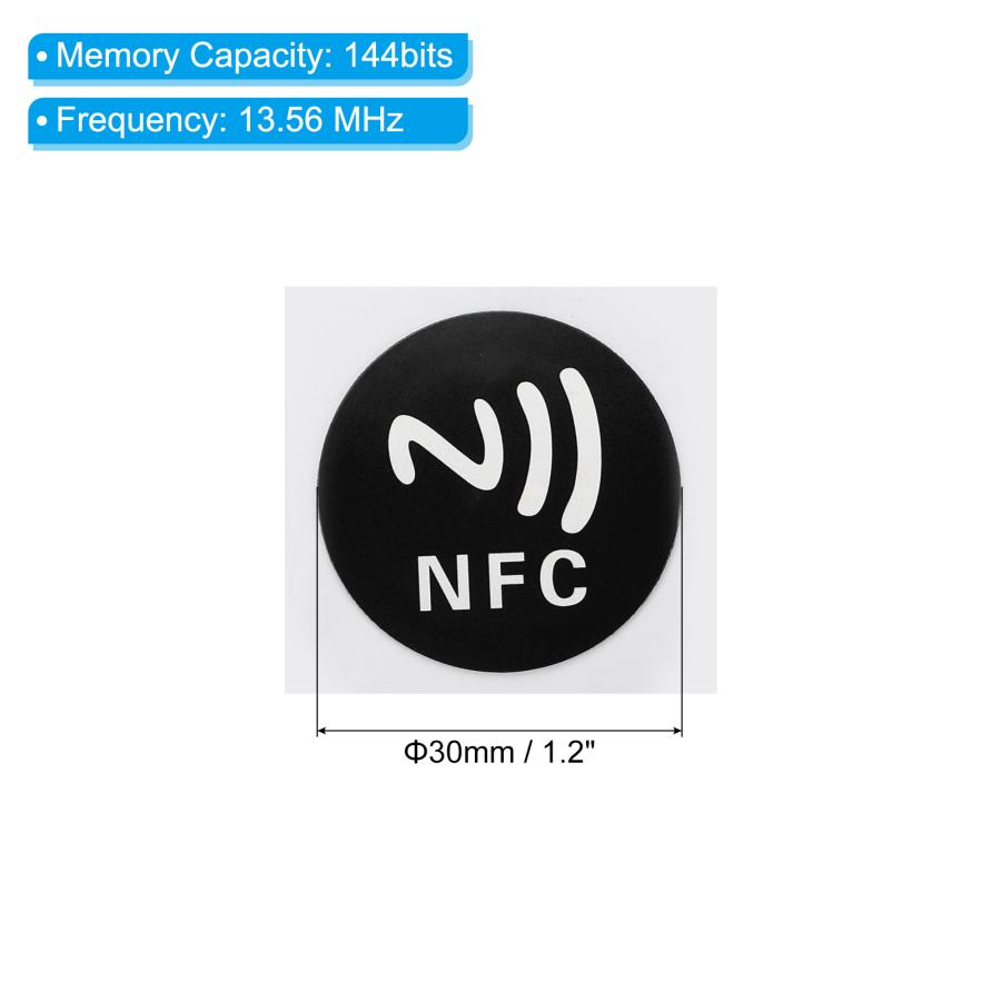 PATIKIL NFCステッカー 20個 NFC213 タグステッカー 144バイト ブランク 円形 30mm直径 NFCタグ 電話 ブラック｜soten｜03