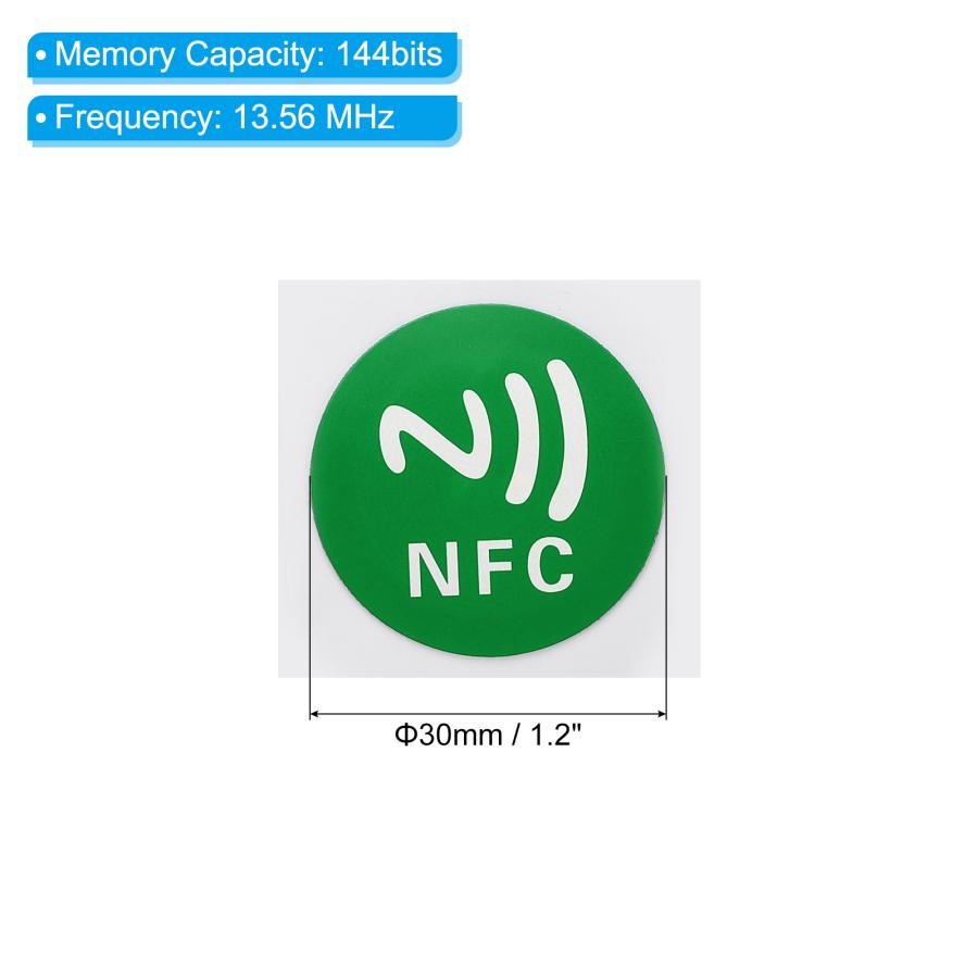 PATIKIL NFCステッカー 20個 NFC213 タグステッカー 144バイト ブランク 円形 30mm直径 NFCタグ 電話 グリーン｜soten｜03