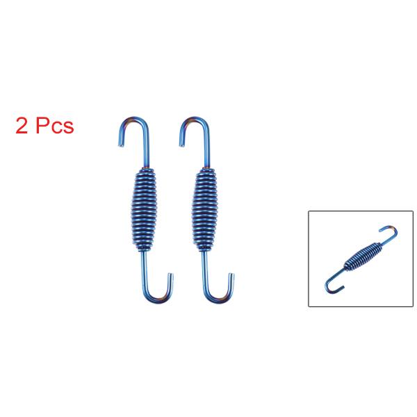 uxcell オートバイユニバーサルエキゾーストパイプスプリング 68mm ステンレス鋼 エキゾーストパイプスプリングフックブルー 2個｜soten｜02
