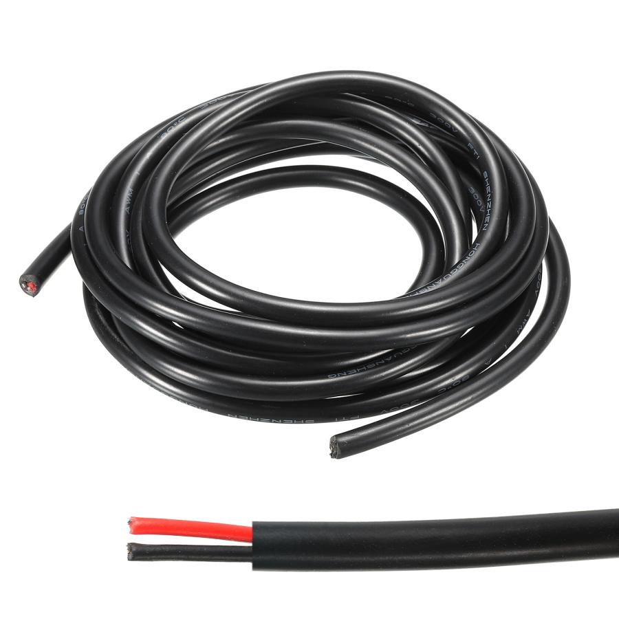 uxcell 18AWG電線 2導体 UL2464 LED電源照明ケーブル 錫メッキ銅 3M 低