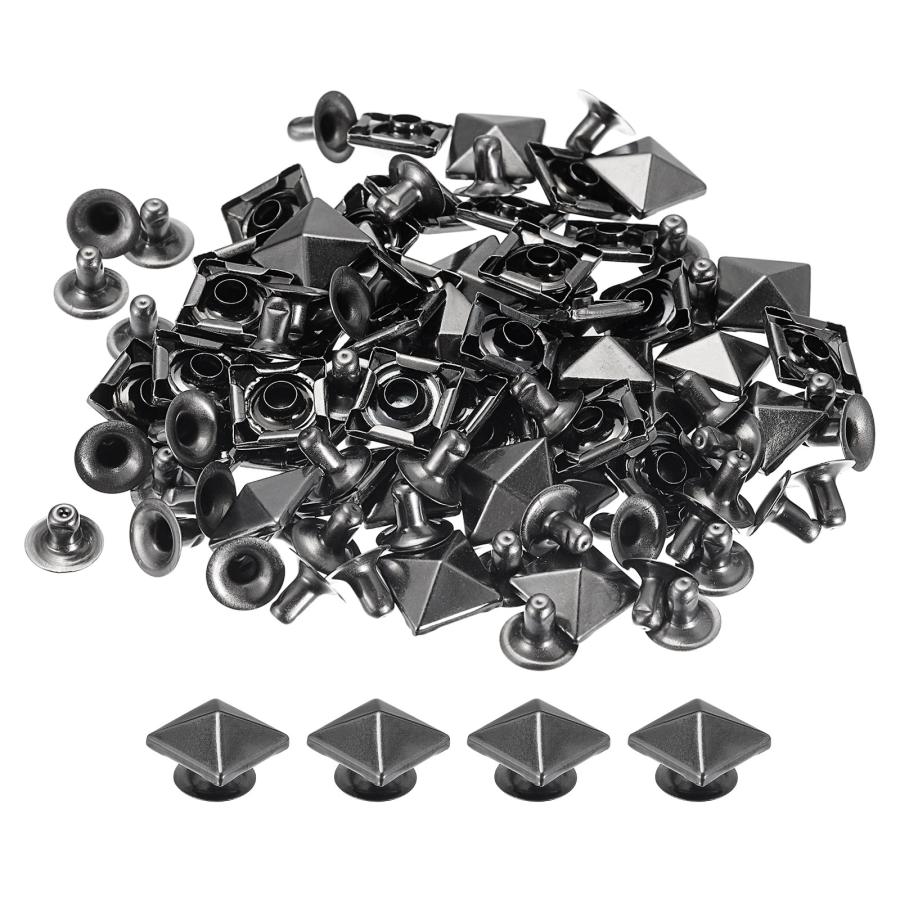 uxcell リベット 10mm ピラミッドラピッドリベット スタッズ 正方形