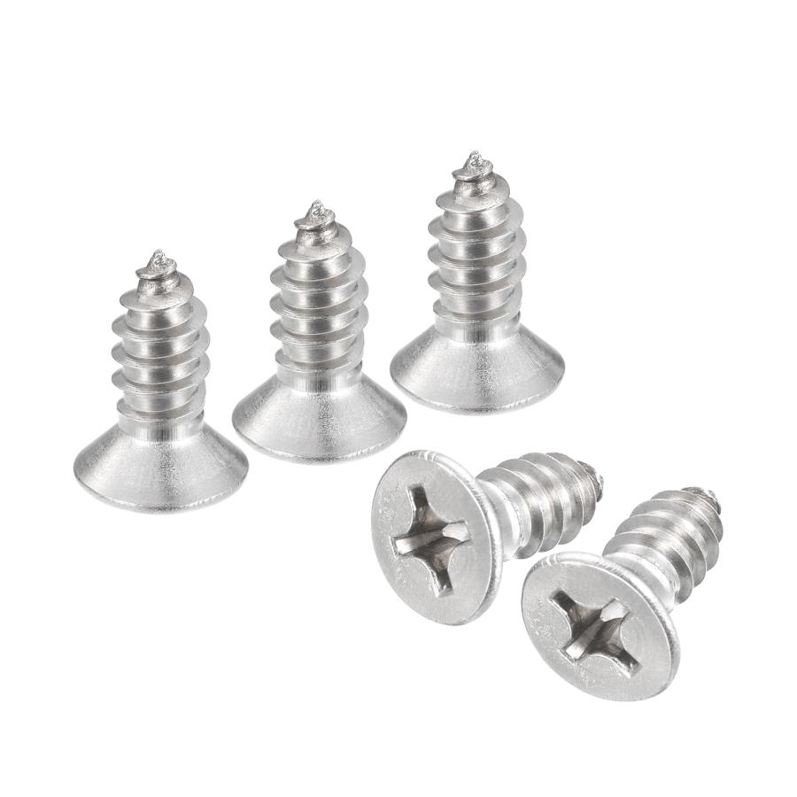 uxcell 木ネジ #14x15.9mm 平頭プラスセルフタッピングねじ 304