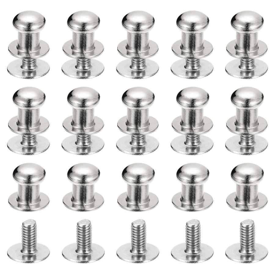uxcell スタッドリベットネジバック ボールヘッド 6mm 丸頭 ボタン