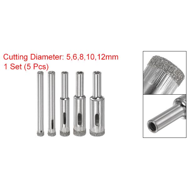 uxcell ダイヤモンドドリルビットセット 5mm-12mm 中空ドリルビット