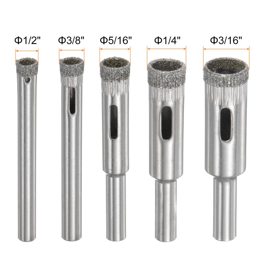uxcell ダイヤモンドドリルビットセット 5mm-12mm 中空ドリルビット
