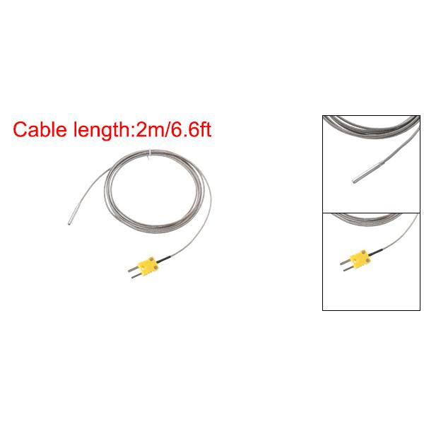 uxcell Kタイプのプラグ付き熱電対 サーモメーターセンサープローブ 0~600°C ステンレス製 4x30mm 6.6ftワイヤー｜soten｜02