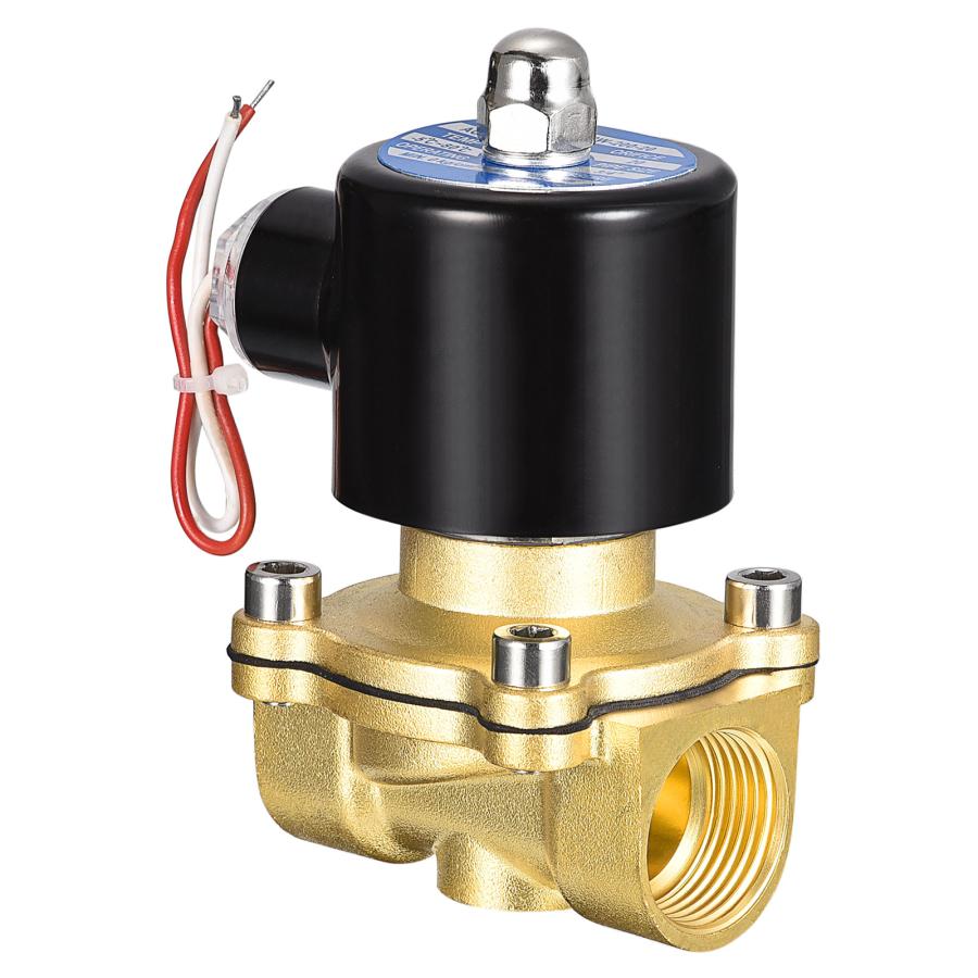 uxcell 真鍮製電動電磁弁 19mmNPT 110VAC エアバルブ通常閉 水 ガス