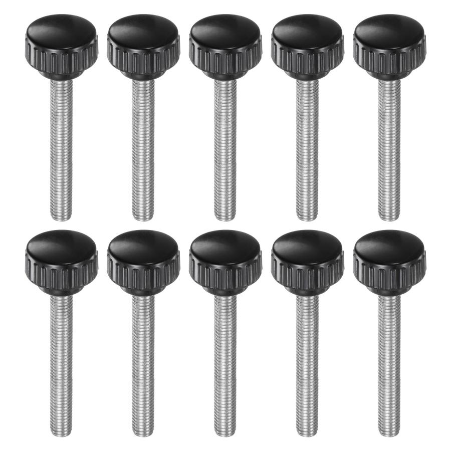 uxcell ローレットクランプノブ M8x60mmオスネジ 25mmヘッド グリップ  