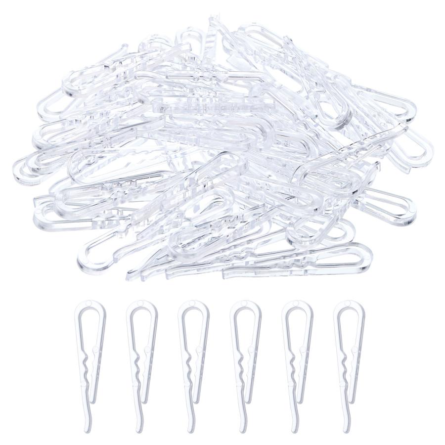 uxcell ワニホルダー 耐用 プラスチック製 長さ50mm クリア?U字型