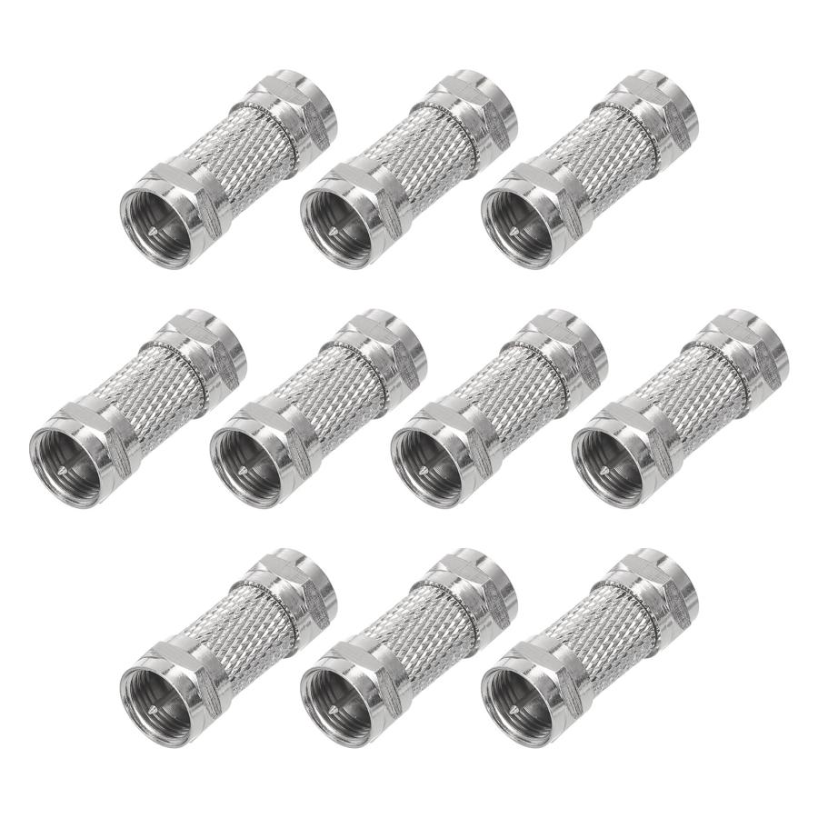 uxcell 10個 メス-メス同軸コネクター Fタイプ RG6同軸エクステンダー