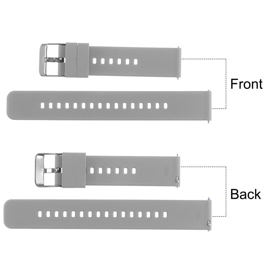 uxcell シリコーン時計バンド クイックリリース ソフトゴム交換用時計ストラップ ステンレススチールバックル付き 幅21mm グレー｜soten｜05
