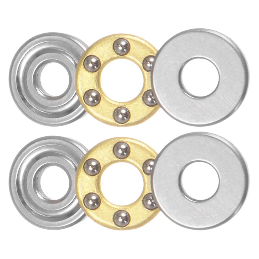 uxcell F2-6M スラストボールベアリング 2mmx6mmx3mm ブラス製