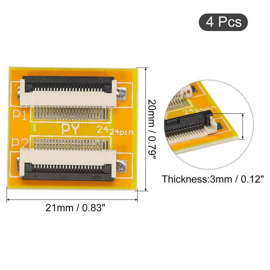 uxcell FFC FPCエクステンションボードPCBエクステンドZIP HDDコネクター22ピン0.5mmピッチシングルサイドLCD 4個 ...