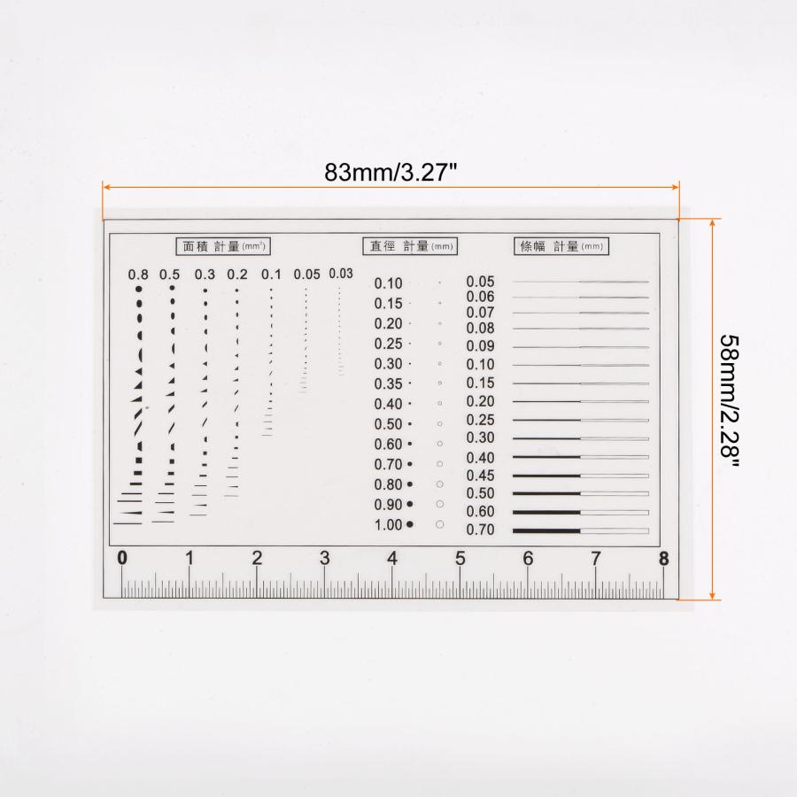 uxcell 高精度SECサイズ推定チャート 8cmカバー透明度欠陥検出フィルム