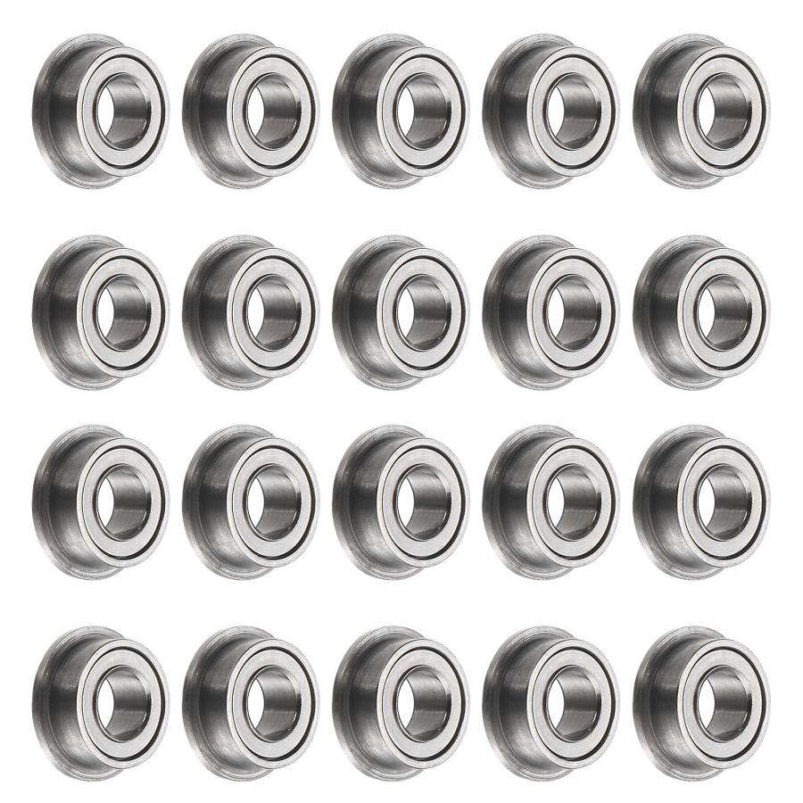 uxcell MF63ZZ フランジ付きボールベアリング 20個 3x6x2.5mm クロム鋼