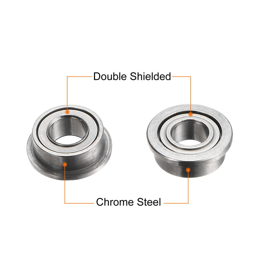 uxcell MF63ZZ フランジ付きボールベアリング 20個 3x6x2.5mm クロム鋼