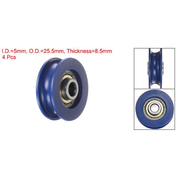 uxcell 4個セット U型溝プーリーナイロンガイドローリングベアリング