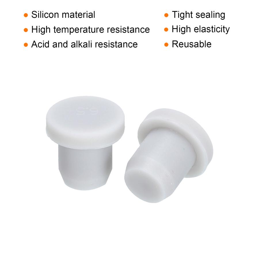 uxcell 耐高温シリコンプラグ マウント 直径6.5mm T字型ソリッドラバー