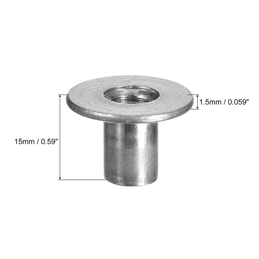 uxcell M8 Tナット 24個 炭素鋼ティーナット 丸底溶接ナット 15mm 高さ 貫通穴フランジ挿入女性スレッドプレートナット｜soten｜04