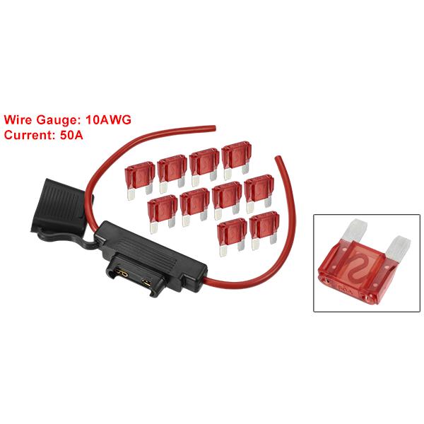 A ABSOPRO ヒューズホルダー 最大50A ブレードスタイルヒューズ 10AWG