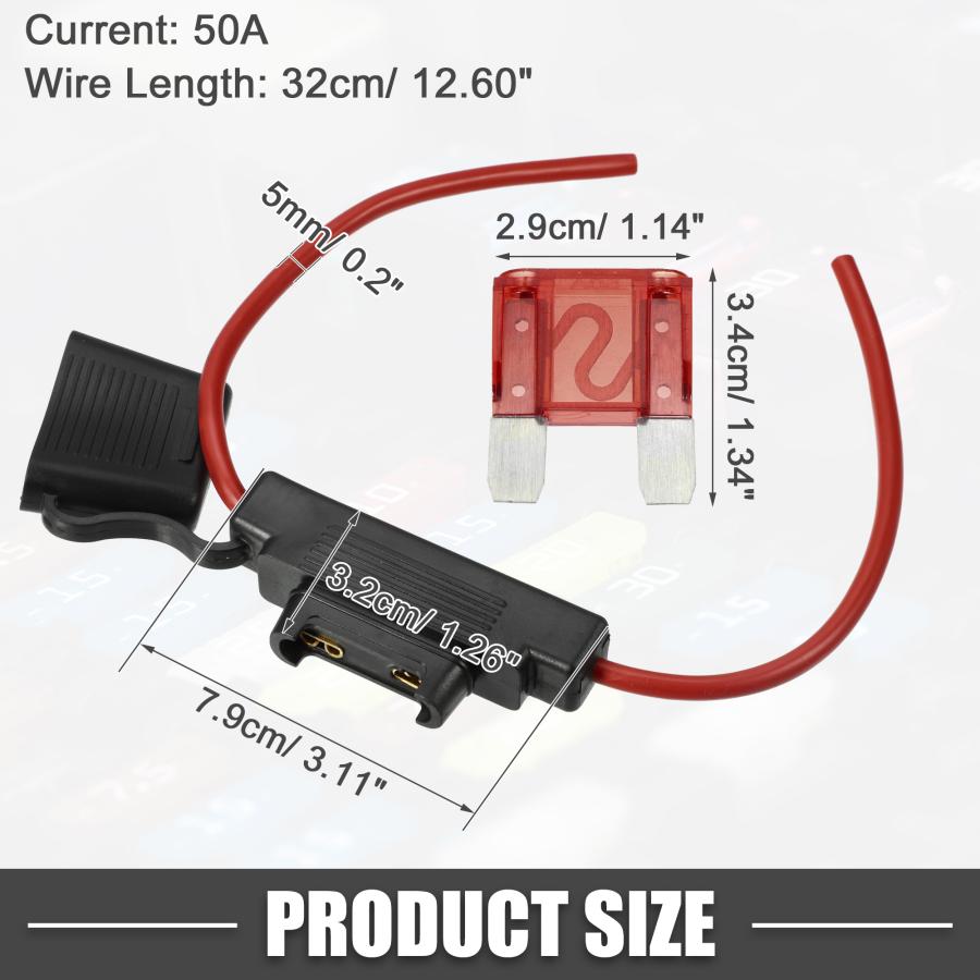 A ABSOPRO ヒューズホルダー 最大50A ブレードスタイルヒューズ 10AWG