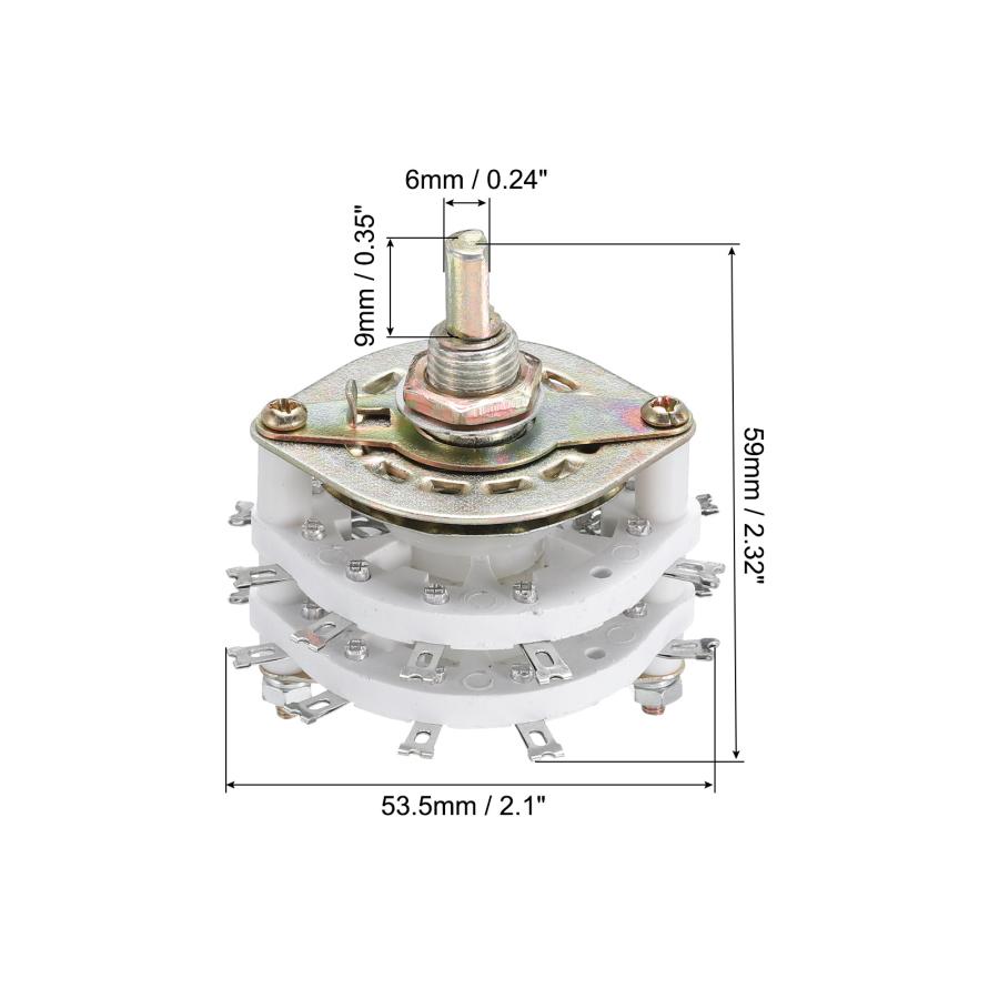 uxcell 4P4T ロータリースイッチ 4極4位置バンドセレクター 2