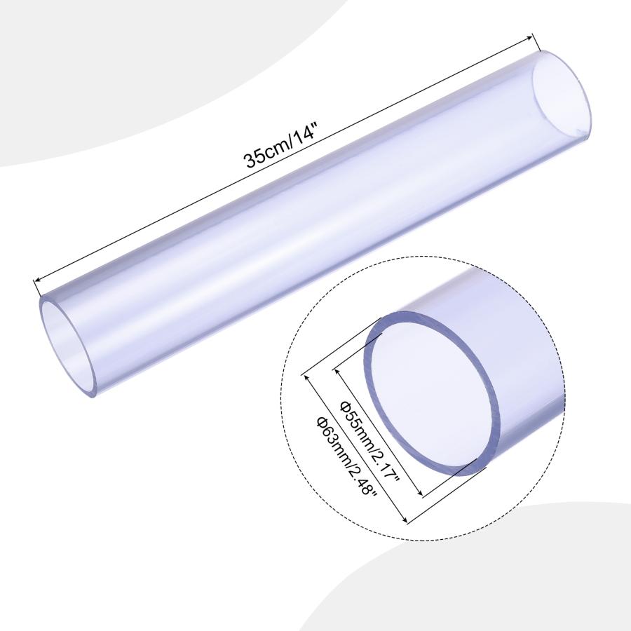 uxcell クリアPVC硬質パイプ 55mm 内径 63 mm 外径 14