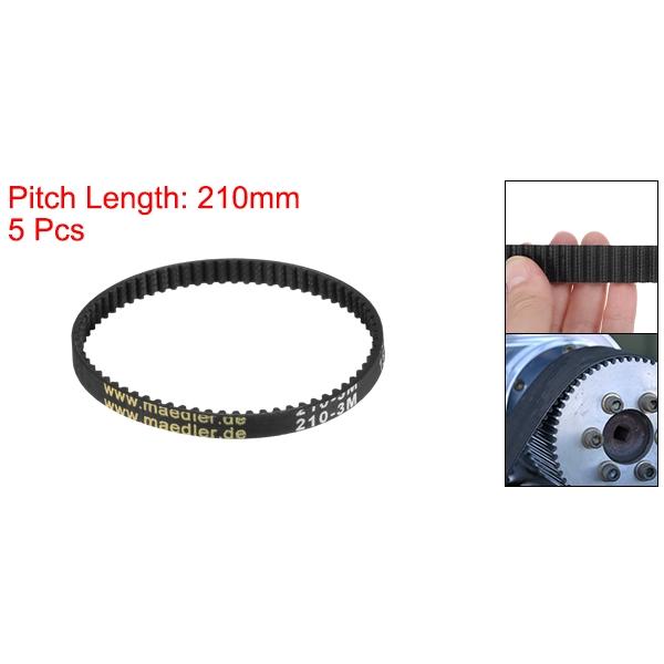 uxcell 5個セット H TD-3m ゴムタイミングベルト 70歯 ピッチ長210mmx