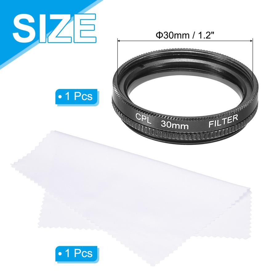 uxcell 30mm 円偏光フィルター 両面マルチレイヤーコーティング偏光