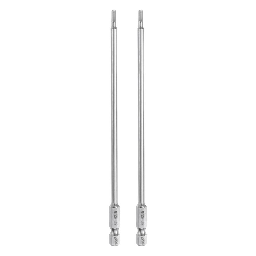 uxcell 2個組六角ヘッドレンチドリルビット2.5mm（H2.5）メトリック1/4