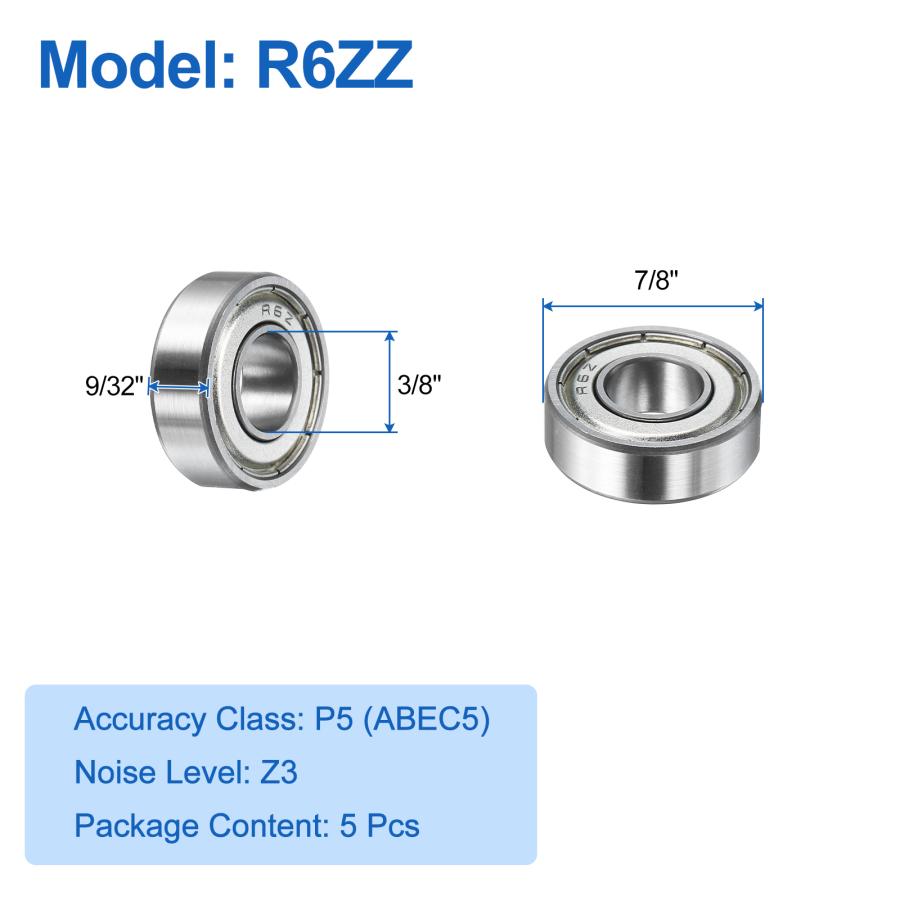 uxcell R6ZZ ベアリング 内径9.5mm×22.2mm×幅2.3.0mm ボールベアリング