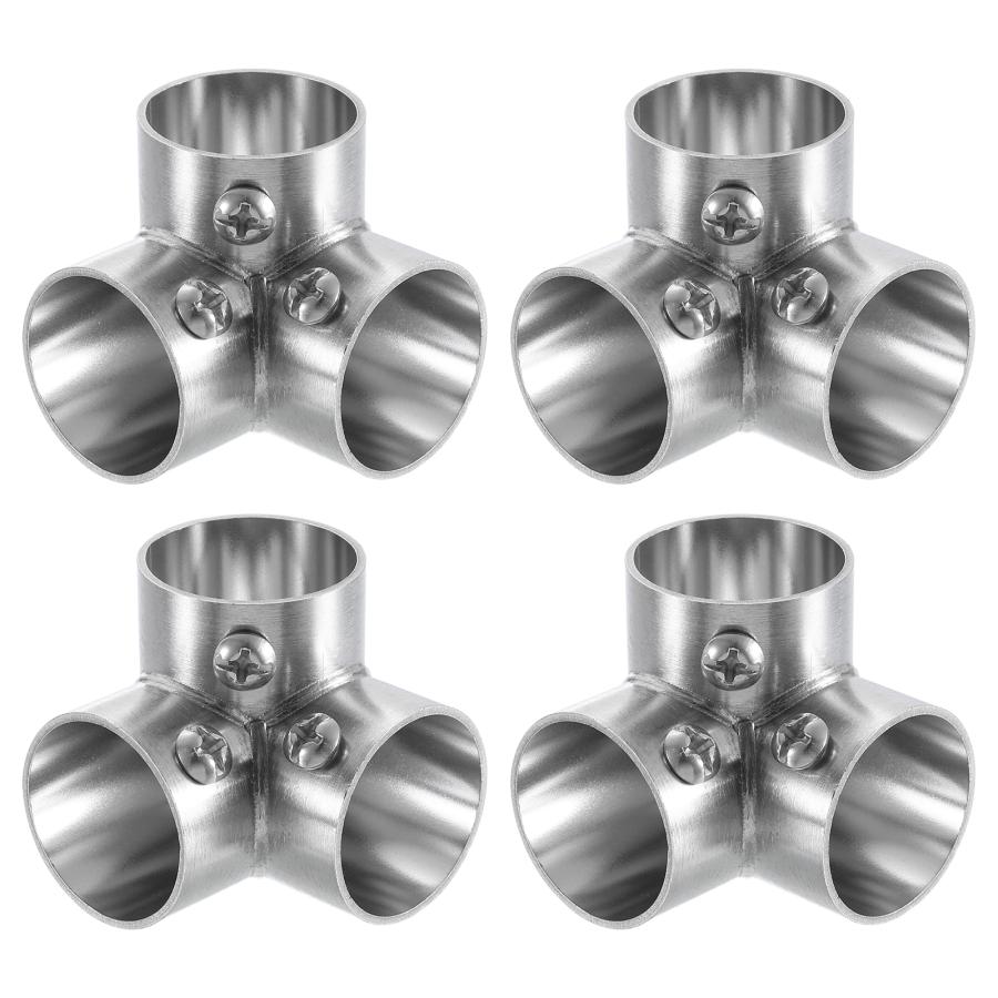 uxcell 4個 T字 ジョイントパイプ 3方向エルボーパイプ継手 Φ25mm 