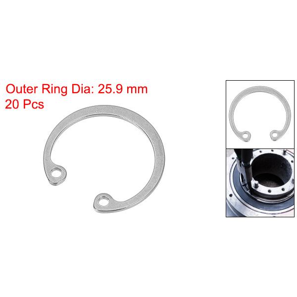 PATIKIL 24mm ID 内部保持リング、20個 E-クリップ スナップリング 304ステンレス鋼 内部シリップ 自動車バルブ装置 ...