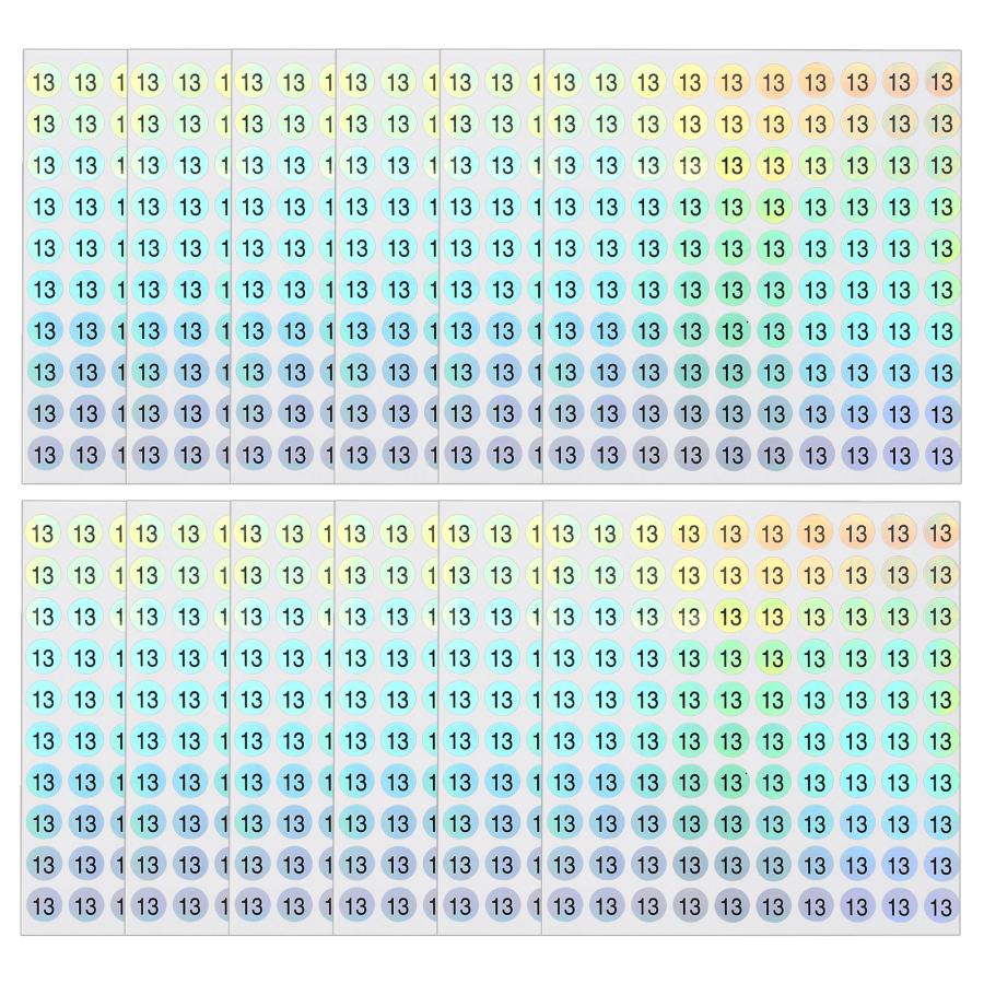 PATIKIL 反射ラウンド小さな数字ステッカー 12シート 数字13自己粘着レザー連番ステッカー在庫ラベルステッカー収納整理用 : ソウテン ...