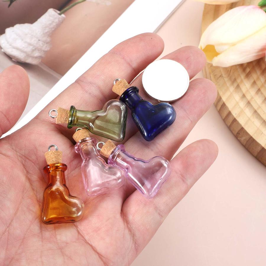 コルク瓶 ハート 瓶 uxcell 20個入り ミニガラス瓶 ハート型 かわいい