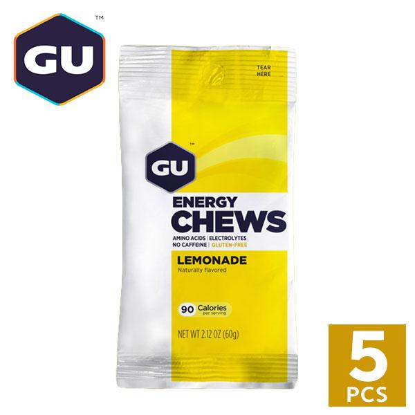 GU Energy グーエナジー ENERGY CHEWS エナジーチュー レモネード 5個 グミ グミサプリ ぐみ 詰め合わせ マラソン ...