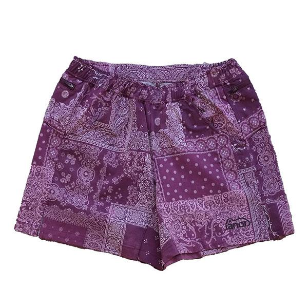 ranorラナー　バンダナ柄　ランニングショートパンツ XS（ユニセックス） XSサイズのみ ranor（ラナー）PA-BANDANA MIDDLE SHORTS -WHITE メンズ