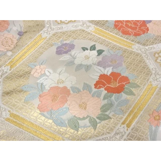 21年最新海外 蜀江文に花丸文様織出し袋帯 リサイクル 着 宗sou 人気が高い